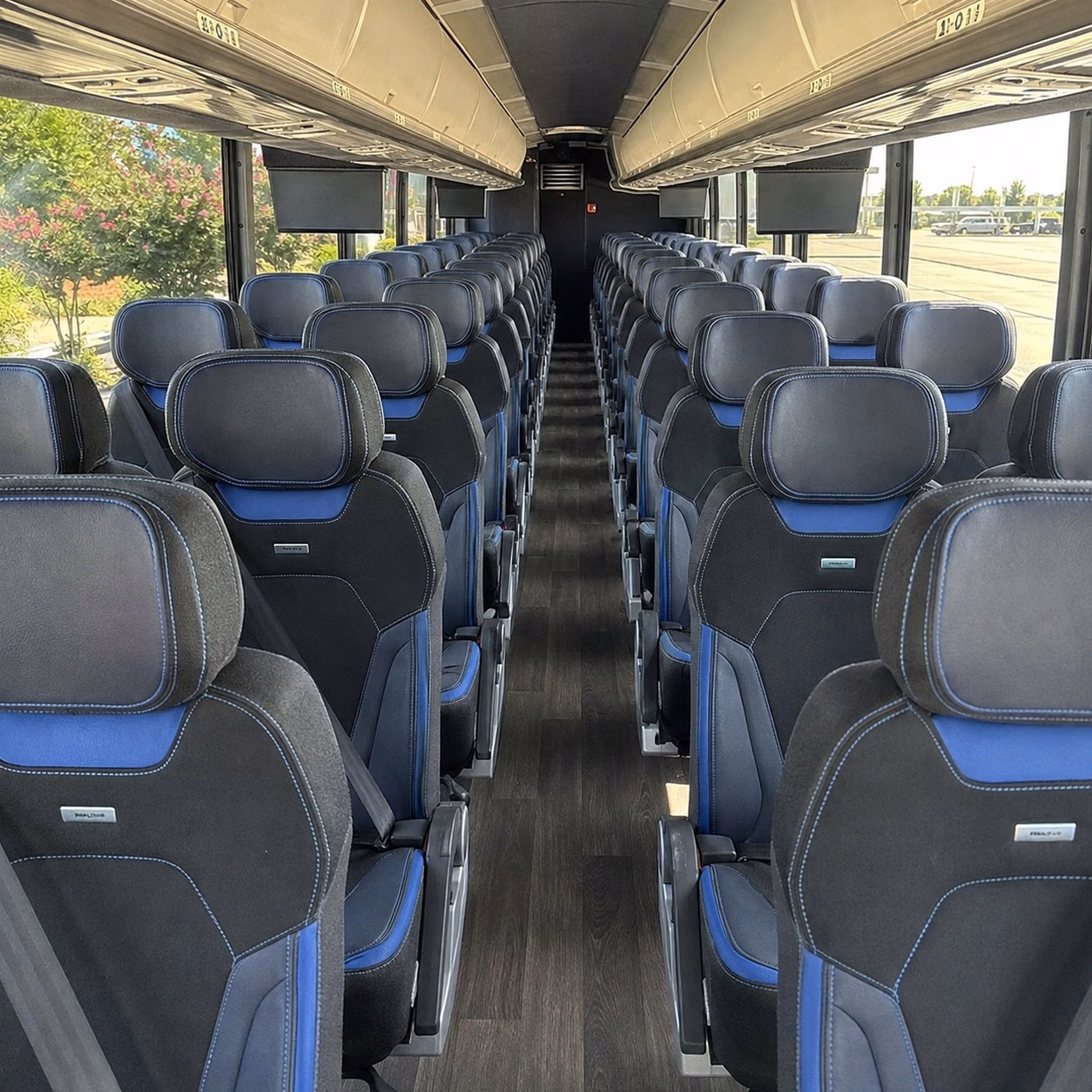 56 passenger charter bus interior